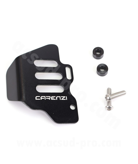 PLATINE DE PROTECTION ALU DE MAITRE CYLINDRE ARRIERE CARENZI EVO ADAPT. MECABOITE 50CC NOIR