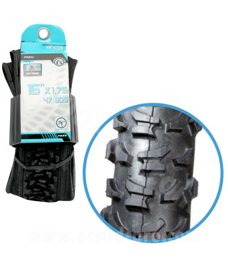 PNEU VELO 16 x 1.75 NOIR TRINGLE SOUPLE TS (47-305)
