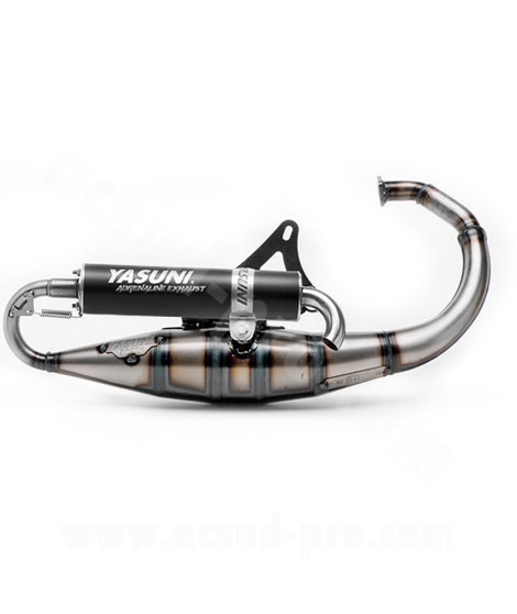 POT D'ECHAPPEMENT YASUNI SCOOT R BLACK ADAPT. MBK BOOSTER - MINARELLI VERTICAL (TUB307B)