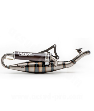 POT D'ECHAPPEMENT YASUNI SCOOT R BLACK ADAPT. MBK NITRO - MINARELLI HORIZONTAL (TUB902B)