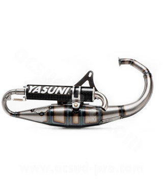 POT D'ECHAPPEMENT YASUNI SCOOT R CARBONE  ADAPT. MBK BOOSTER - MINARELLI VERTICAL (TUB307C)