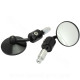 RETROVISEUR ALU CNC NOIR VINTAGE UNIVERSEL (FIXATION EMBOUT DE GUIDON) *