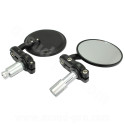 RETROVISEUR NOIR VINTAGE UNIVERSEL (FIXATION EMBOUT DE GUIDON) *