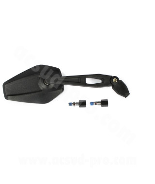 RETROVISEUR PLASTIQUE NOIR REVERSIBLE UNIVERSEL M8 / M10 HOMOLOGUE