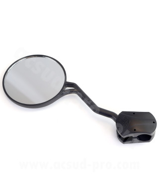 RETROVISEUR UNIVERSEL / ENDURO PLASTIQUE NOIR (GAUCHE) - RABATTABLE / REPLIABLE - HOMOLOGUE CE