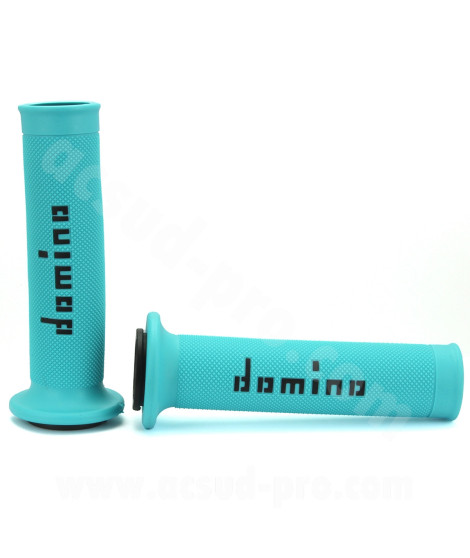 REVETEMENT POIGNEE DOMINO MOTO BLEU/NOIR TEAM LEOPARD (LA PAIRE)