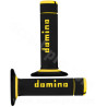 REVETEMENT POIGNEE DOMINO MOTO OFF ROAD A020 NOIR / JAUNE CLOSED END 120-123mm (LA PAIRE)
