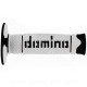 REVETEMENT POIGNEE DOMINO OFFROAD BI-COMPOSANTS BLANC / NOIR A260 CLOSED END 120mm (LA PAIRE)