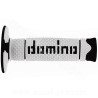 REVETEMENT POIGNEE DOMINO OFFROAD BI-COMPOSANTS BLANC / NOIR A260 CLOSED END 120mm (LA PAIRE)