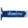 REVETEMENT POIGNEE DOMINO OFFROAD BI-COMPOSANTS BLEU / BLANC A260 CLOSED END 120mm (LA PAIRE)