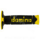 REVETEMENT POIGNEE DOMINO OFFROAD BI-COMPOSANTS NOIR / JAUNE A260 CLOSED END 120mm (LA PAIRE)
