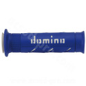 REVETEMENT POIGNEE DOMINO ROAD BI-COMPOSANTS BLEU / BLANC A250 OPEN END 120-125mm (LA PAIRE)