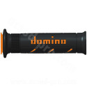 REVETEMENT POIGNEE DOMINO ROAD BI-COMPOSANTS NOIR / ORANGE  A250 OPEN END 120-125mm (LA PAIRE)