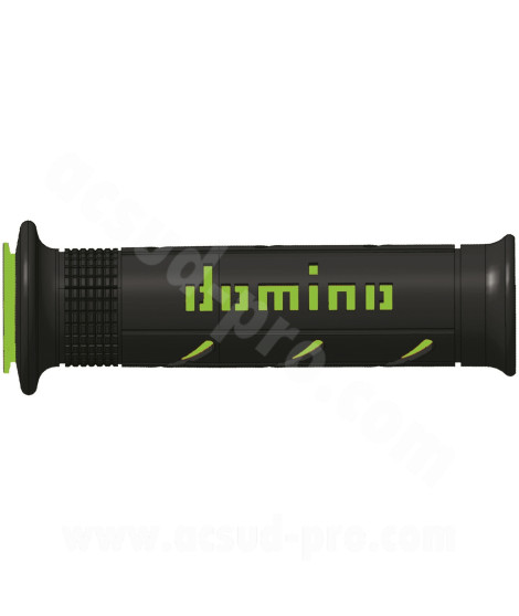 REVETEMENT POIGNEE DOMINO ROAD BI-COMPOSANTS NOIR / VERT A250 OPEN END 120-125mm (LA PAIRE)
