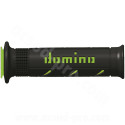 REVETEMENT POIGNEE DOMINO ROAD BI-COMPOSANTS NOIR / VERT A250 OPEN END 120-125mm (LA PAIRE)