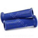 REVETEMENT POIGNEE DOMINO STYLE BLEU /  DEBOUCHE POUR EMBOUT GUIDON / L : 120mm  (LA PAIRE)