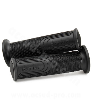 REVETEMENT POIGNEE DOMINO STYLE NOIR / BOUCHE POUR EMBOUT GUIDON / L : 120mm (LA PAIRE)