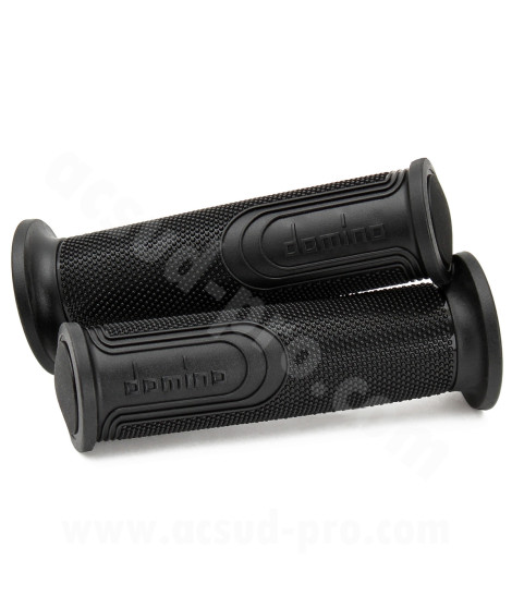 REVETEMENT POIGNEE DOMINO STYLE NOIR / BOUCHE POUR EMBOUT GUIDON / L : 120mm (LA PAIRE)