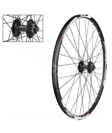 ROUE AVANT VELO 29" VELOX XC / ALL MOUNTAIN NEO DISC ALU MOYEU SHIMANO M475 6 TROUS