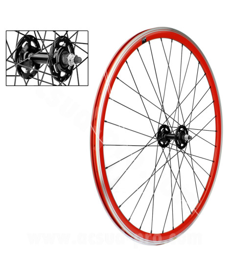 ROUE AVANT VELO 700C VELOX FIXIE ROUGE ALU 30mm