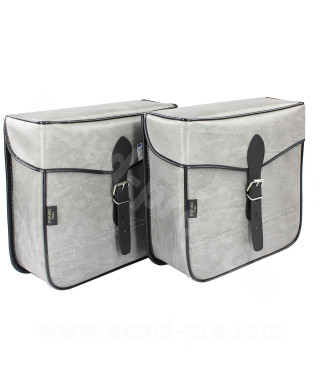 SACOCHE ARRIERE VELO SPORFABRIC S14 STYLE VINTAGE GRIS 30X30X11cm (LA PAIRE)