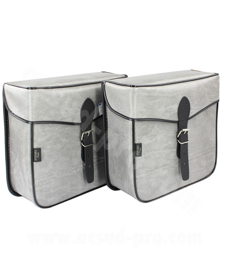 SACOCHE ARRIERE VELO SPORFABRIC S14 STYLE VINTAGE GRIS 30X30X11cm (LA PAIRE)