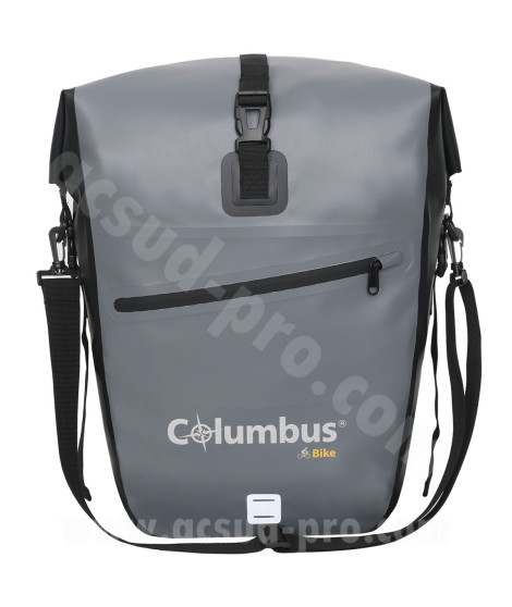 SACOCHE IMPERMEABLE COLUMBUS POUR PORTE BAGAGES 20L GRIS/NOIR 42X28X18
