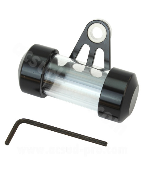 SUPPORT VIGNETTE ASSURANCE OPM CYLINDRIQUE NOIR (LONGUEUR : 70mm) ARCHIVE MOTORCYCLE