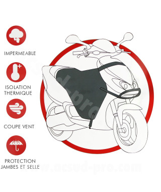 TABLIER UNIVERSEL WATERPROOF TNT SCOOTER / MAXI SCOOTER  (PROTECTION PILOTE + SELLE)