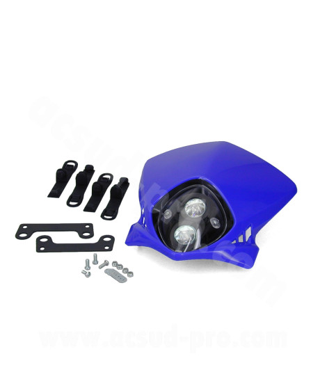 TETE DE FOURCHE ENDURO BI HALOGENE DUKE BLEU  *