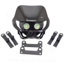 TETE DE FOURCHE ENDURO HALOGENE DOUBLE OPTIQUE NOIR *