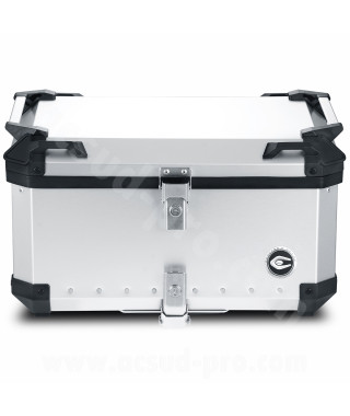 TOP CASE MOTO COOCASE X3 ALUMINIUM SERIES 60 LITRES GRIS (LIVRE AVEC PLATINE)