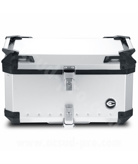 TOP CASE MOTO COOCASE X3 ALUMINIUM SERIES 60 LITRES GRIS (LIVRE AVEC PLATINE)