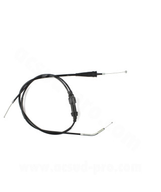 TRANSMISSION GAZ MOTO COMPLET ADAPT. DERBI 50 SENDA 2010  / GILERA 50 SMT /  RCR 2010  (867136)  (CABLE + GAINE)