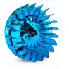 TURBINE REFROIDISSEMENT ADAPT. MBK BOOSTER / BW'S / STUNT / SLIDER / OVETTO / NEOS  ( MOTEUR MINARELLI A/C ) BLEU ANODISE
