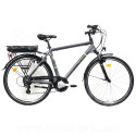 VELO ELECTRIQUE EZO BELLEVILLE 28 HOMME- 500Wh GRIS VERT