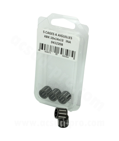 CAGE A AIGUILLES PISTON INA ADAPT MBK 50 BOOSTER NITRO OVETTO 2T STUNT YAMAHA 50 BWS AEROX NEOS 2T SLIDER (BOITE DE 5 PIECES)