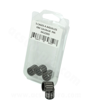 CAGE A AIGUILLES PISTON INA ADAPT PEUGEOT 50 LUDIX SPEEDFIGHT 3 JET FORCE  12 X 16 X 16  (BOITE DE 5 PIECES)