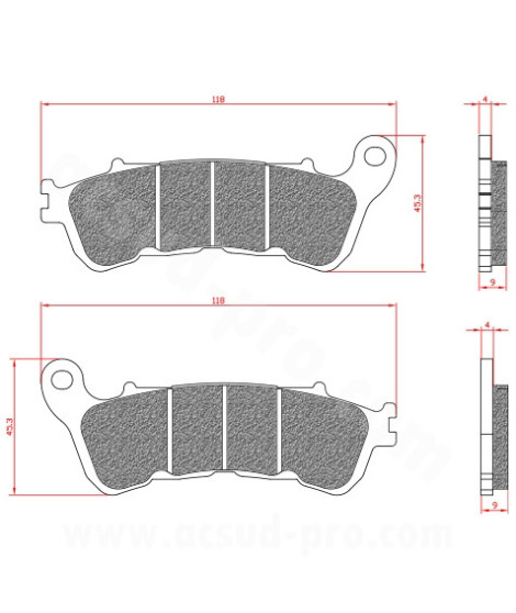 PLAQUETTE DE FREIN MAXISCOOTER BRENTA ADAPT HONDA SH 125 300cc  SWING 2008-2013 SUZUKI BURGMAN 125cc