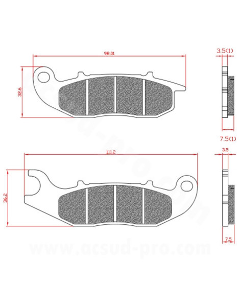 PLAQUETTE DE FREIN MAXISCOOTER BRENTA ADAPT PIAGGIO 50-125 LIBERTY IGET MEDLEY 2015 125 SR GT COMPACT 2021 APRILIA