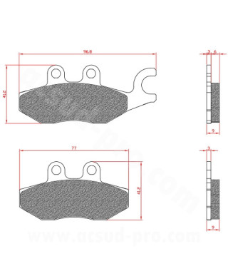PLAQUETTE DE FREIN MAXISCOOTER BRENTA ADAPT PIAGGIO FLY BEVERLY  125 X7 X8 MP3 VESPA GTS 125 250 300 CC PIAGGIO MP3 ARRIERE