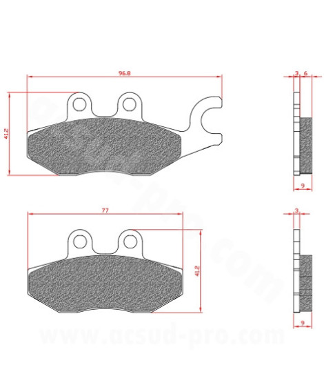 PLAQUETTE DE FREIN MAXISCOOTER BRENTA ADAPT PIAGGIO FLY BEVERLY  125 X7 X8 MP3 VESPA GTS 125 250 300 CC PIAGGIO MP3 ARRIERE