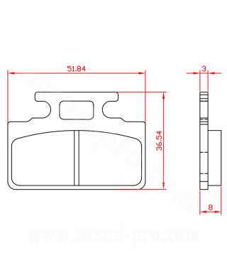 PLAQUETTE DE FREIN MAXISCOOTER BRENTA ADAPT SYM 50-100 MIO 4T AV HONDA 50-80-125CC  LEAD 1986-1993 AVANT