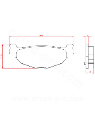 PLAQUETTE DE FREIN MAXISCOOTER BRENTA ADAPT YAMAHA  TMAX 500CC 2004-2011 AR 400 MAJESTY 2004 MBK 400 SKYLINER 2004
