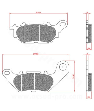 PLAQUETTE DE FREIN MAXISCOOTER BRENTA ADAPT YAMAHA NMAX 125-155CC 2015 ARRIERE 300 TRICITY 2020 ARRIERE