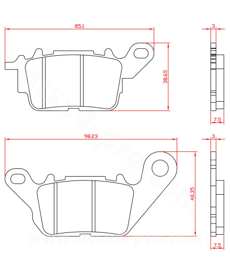PLAQUETTE DE FREIN MAXISCOOTER BRENTA ADAPT YAMAHA NMAX 125-155CC 2015-2023 AVANT YAMAHA D'ELIGHT