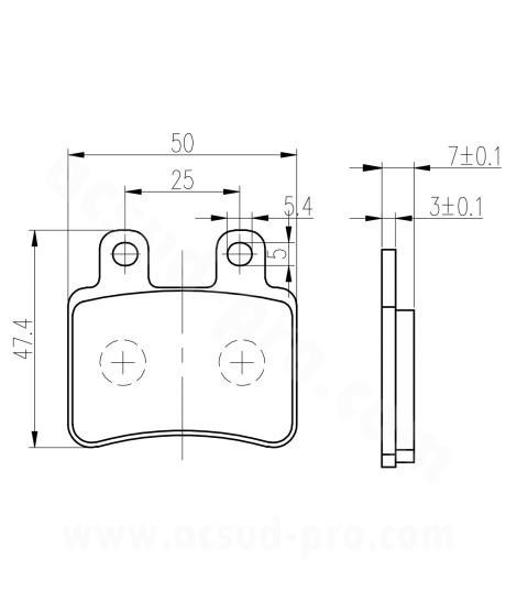 PLAQUETTE DE FREIN MOTO TNT ORIGINAL ADAPT YAMAHA  50 DT-R  2004-08 SHERCO 50 2007-13 DERBI SENDA DRD 50 2005-11 PEUGEOT ELYSTAR