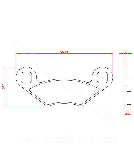 PLAQUETTE DE FREIN QUAD BRENTA ADAPT POLARIS SPORTSMAN 500 HO 570 RANGER RZR EFI SPORTSMAN 800 RANGER 800 RZR EFI