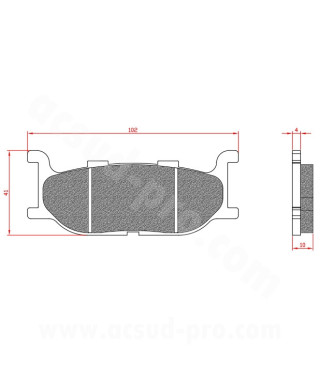 PLAQUETTE DE FREIN SCOOT BRENTA ADAPT YAMAHA 400 MAJESTY 2004 AV 500 TMAX 2001-2003 AV MBK 400 SKYLINER 2004