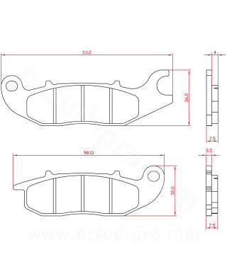 PLAQUETTE DE FREIN SCOOTER MOTO  BRENTA ADAPT SCOOTER ELECTRIQUE NIU N-SPORT RIEJU RS2 HONDA CBF 125CC AV